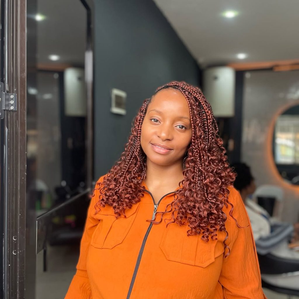 Auburn braids in a warm autumn hair color