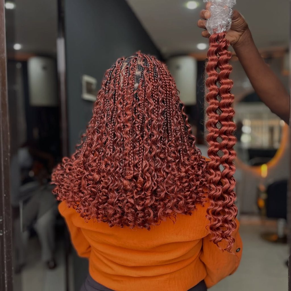 Auburn braids in a warm autumn hair color