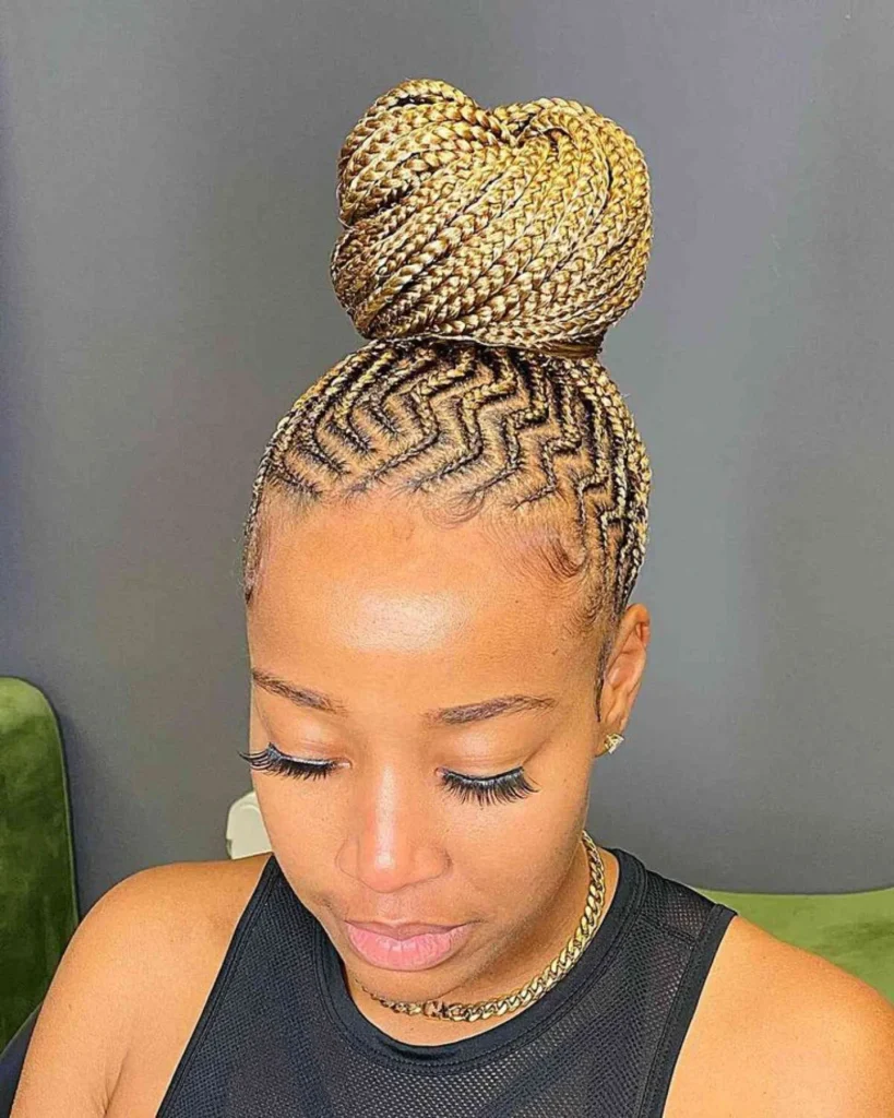 Braided half-up half-down hairstyle for fall